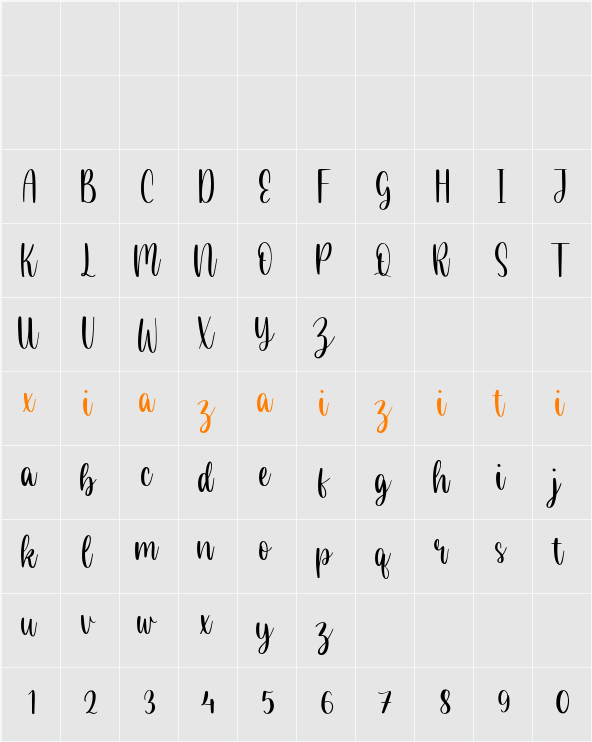 Almond Delight 字符映射表