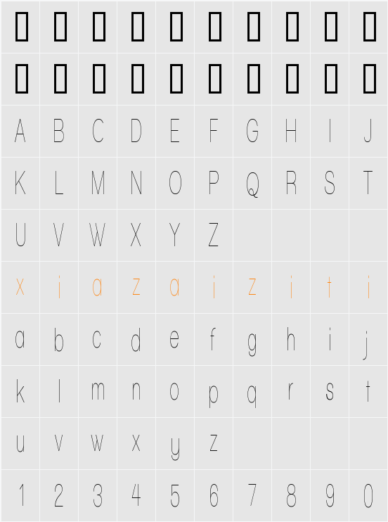 Walkway UltraCondensed 字符映射表
