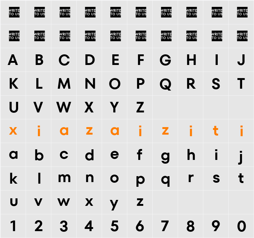 TT Fors Trial DemiBold 字符映射表