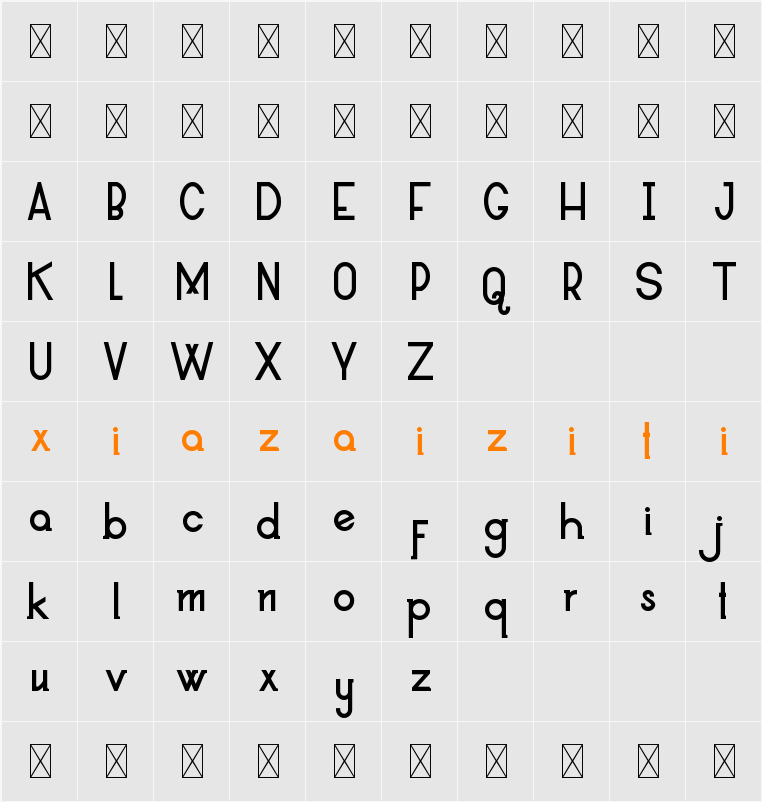 Allorta Demo 字符映射表