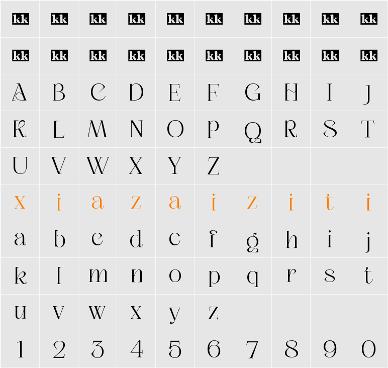Ageya 字符映射表