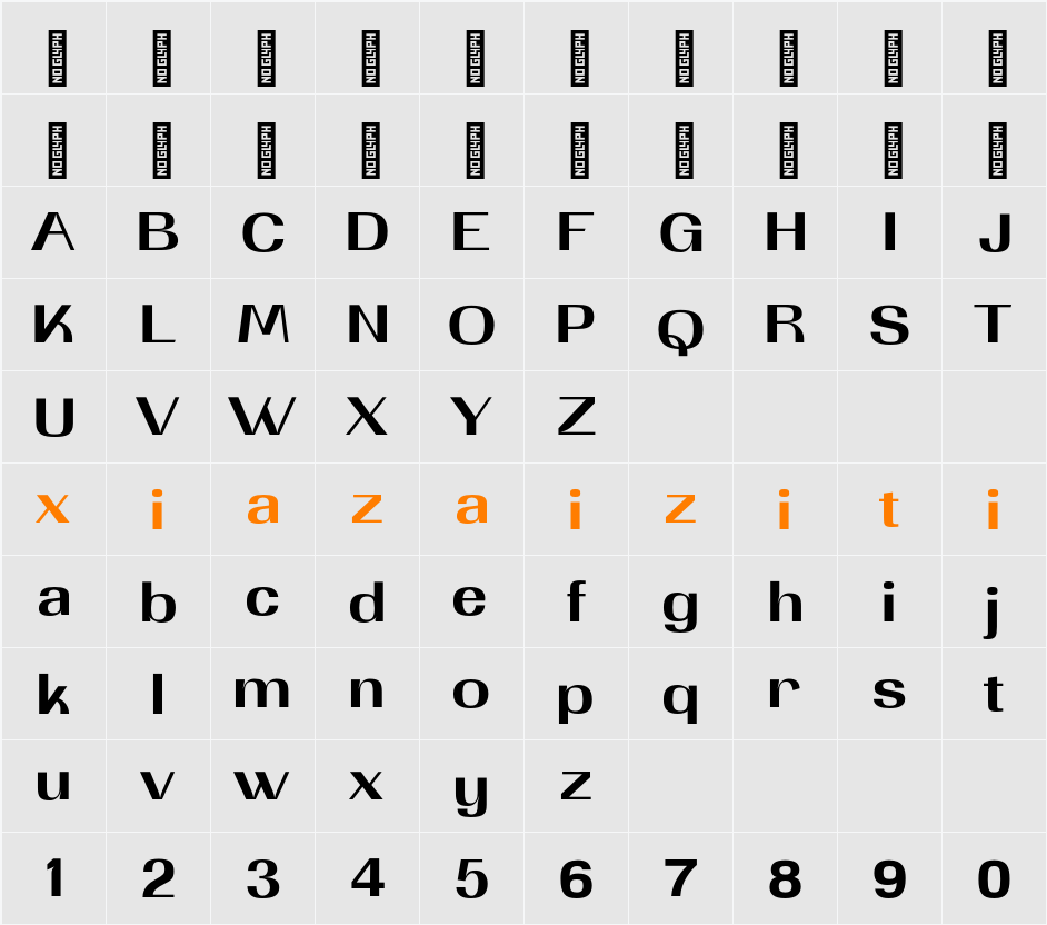 Apro Sans Personal Use 字符映射表