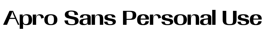 Apro Sans Personal Use