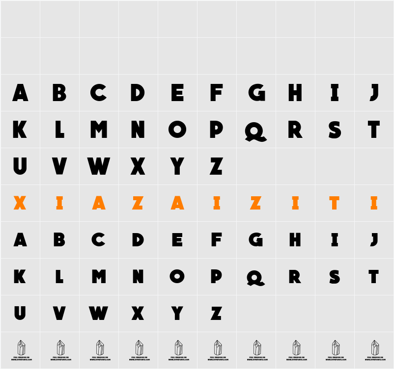 QUARTZO demo 字符映射表