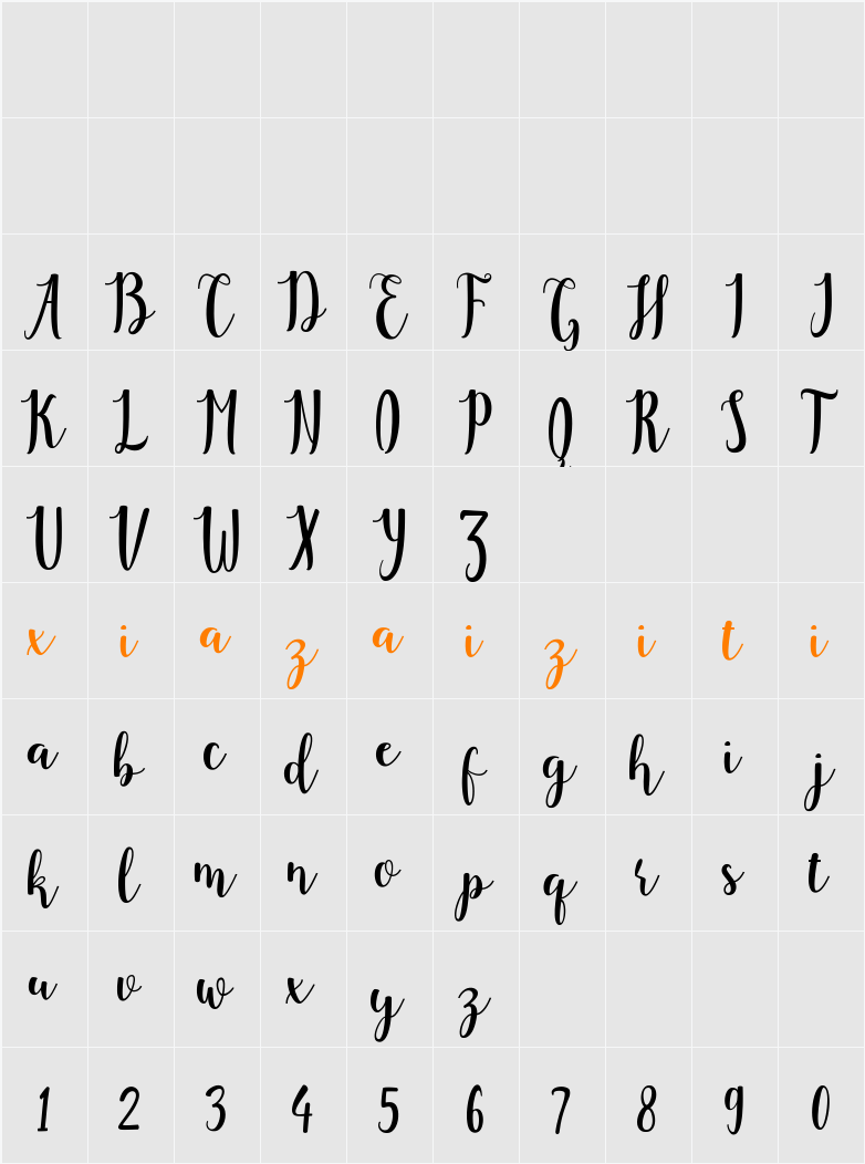 Agustina 字符映射表