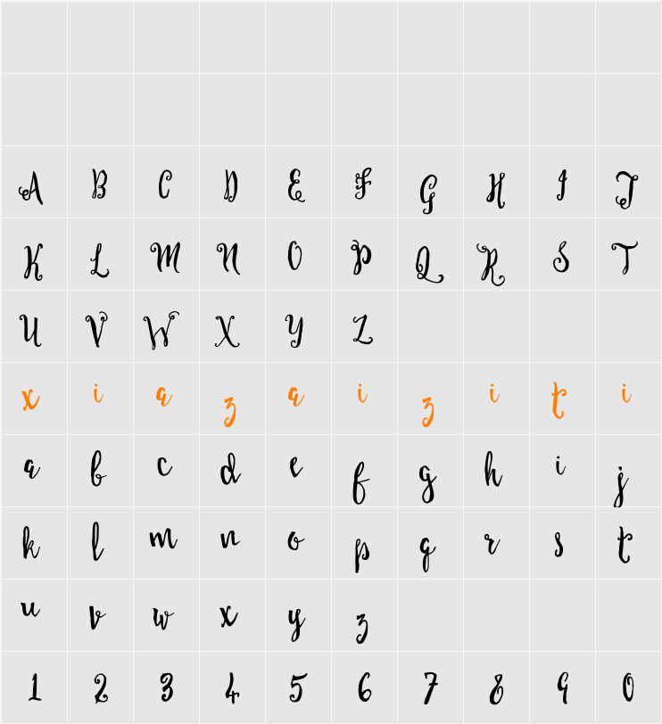 Alastrina 字符映射表