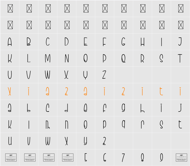 Infinitesimal 字符映射表