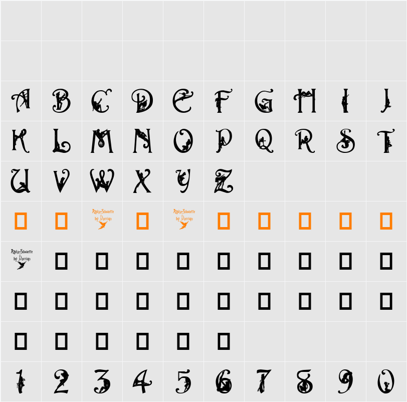 Alpha-Silouette 字符映射表