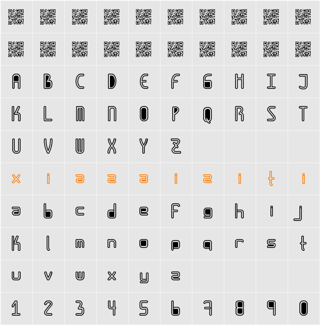 AmplitudesHollowDigitalFilled 字符映射表
