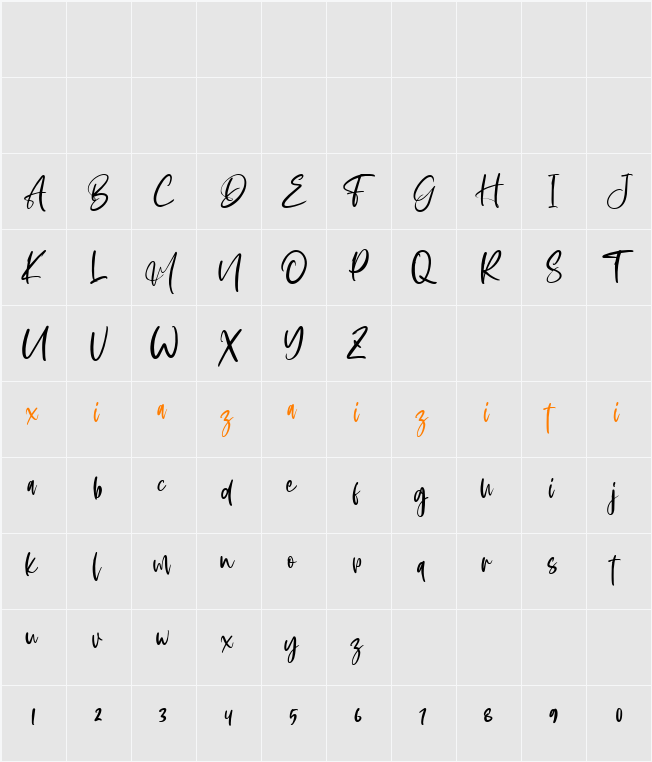 Aderia 字符映射表