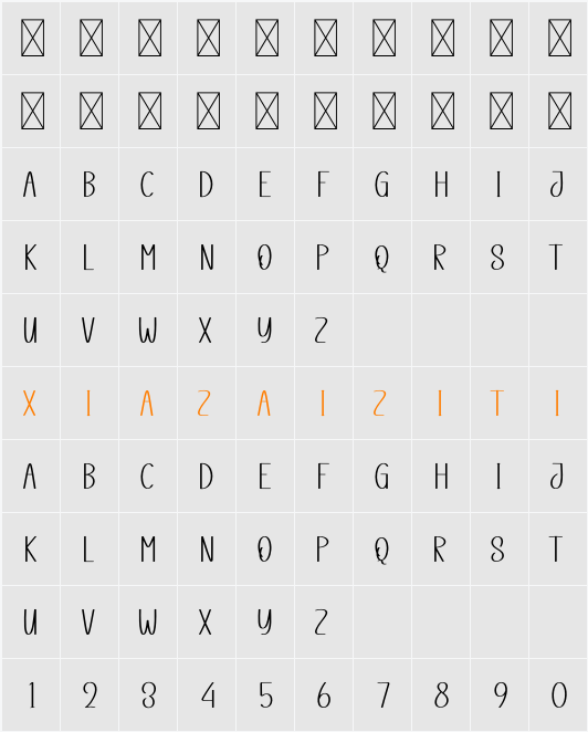 Winter Blanket 字符映射表