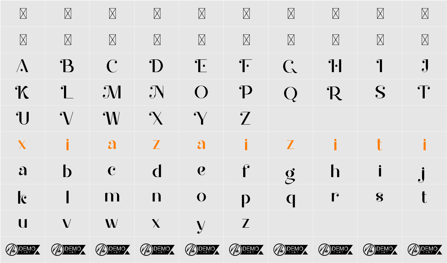Angela Station Demo 字符映射表