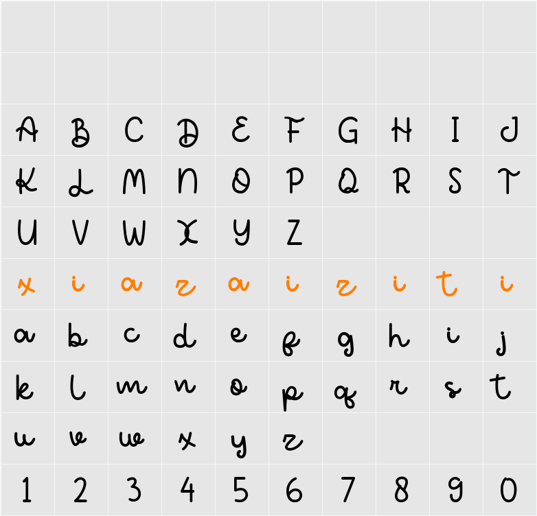 Agatha Kitty 字符映射表