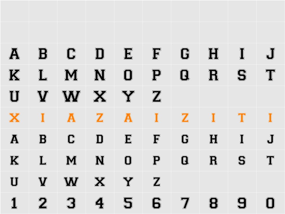 CollegiateFLF 字符映射表
