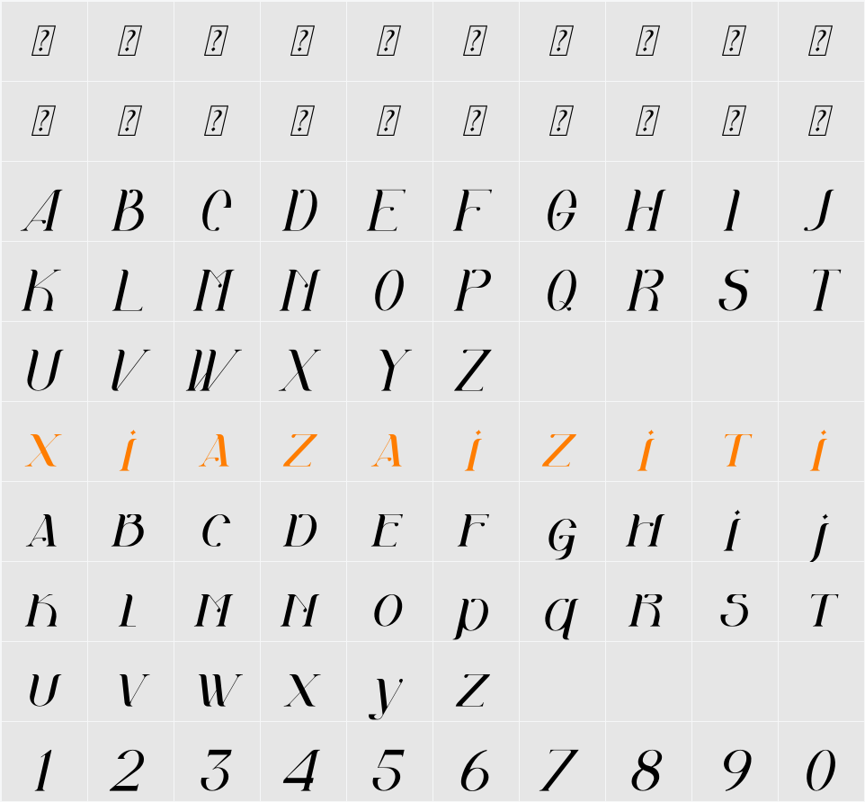 Akila 字符映射表