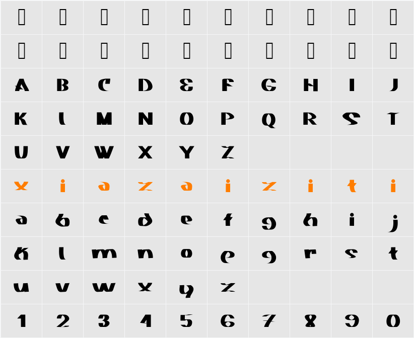 Akasic 字符映射表