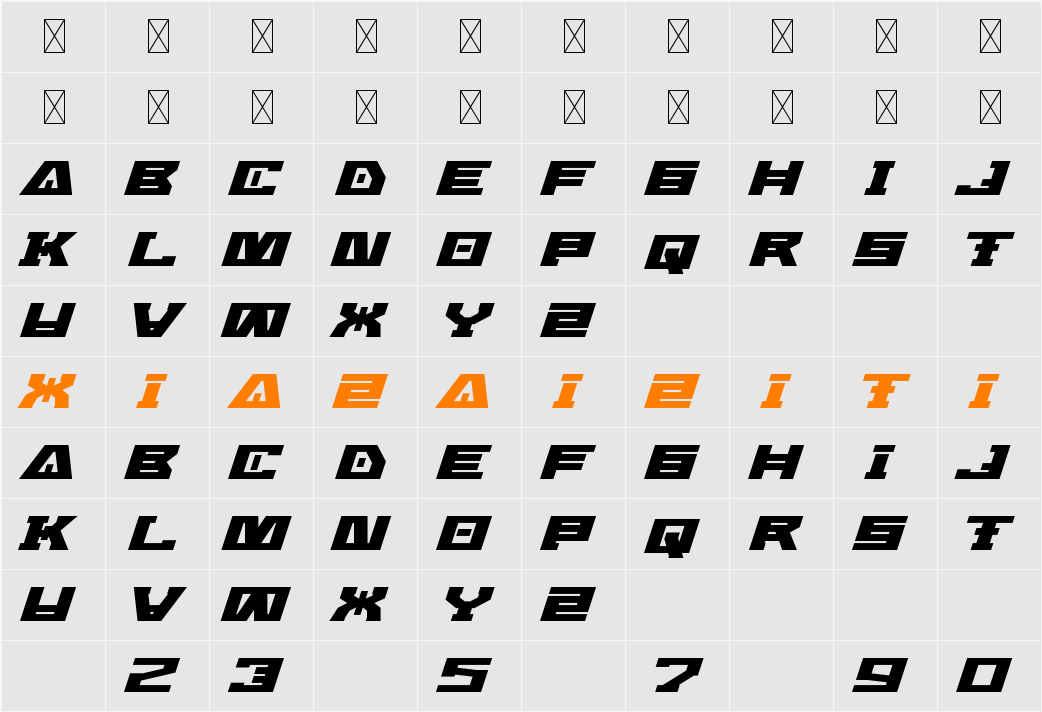 Alien Tribes 字符映射表