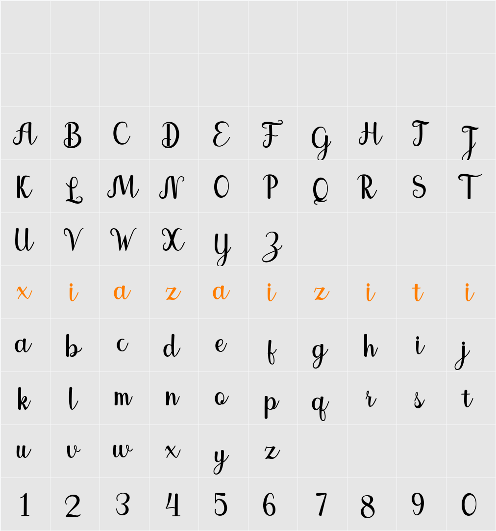 Auristela 字符映射表