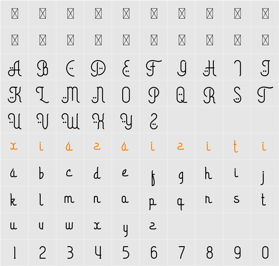 Arabic Calligraphy 字符映射表