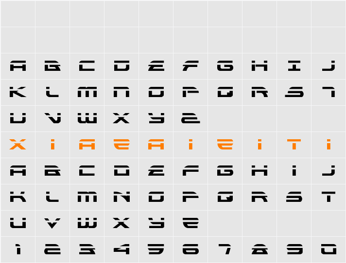 Alexis Laser 字符映射表