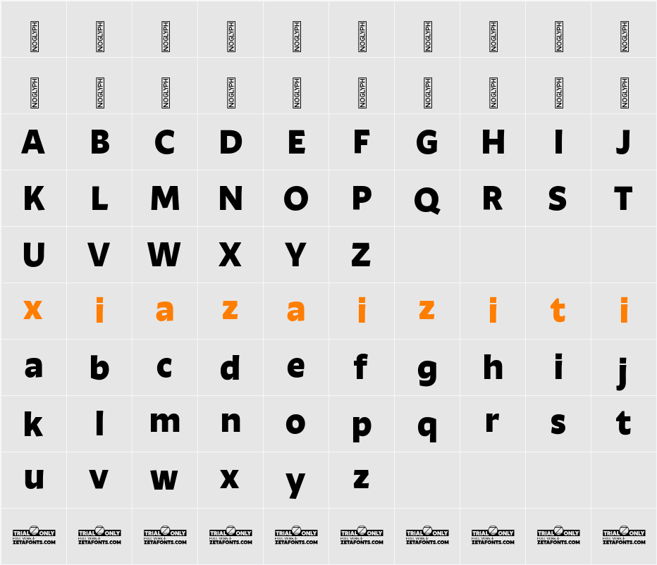 Ambra Sans Trial Extrabold 字符映射表