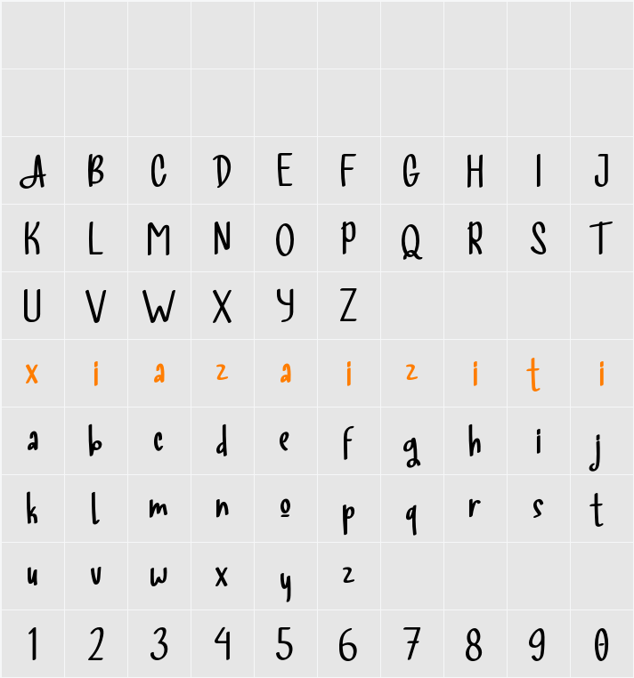 Allista 字符映射表