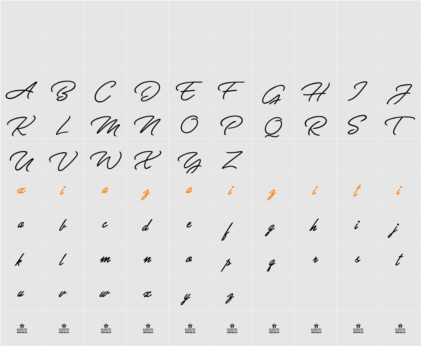 Great Day Bold Personal Use 字符映射表