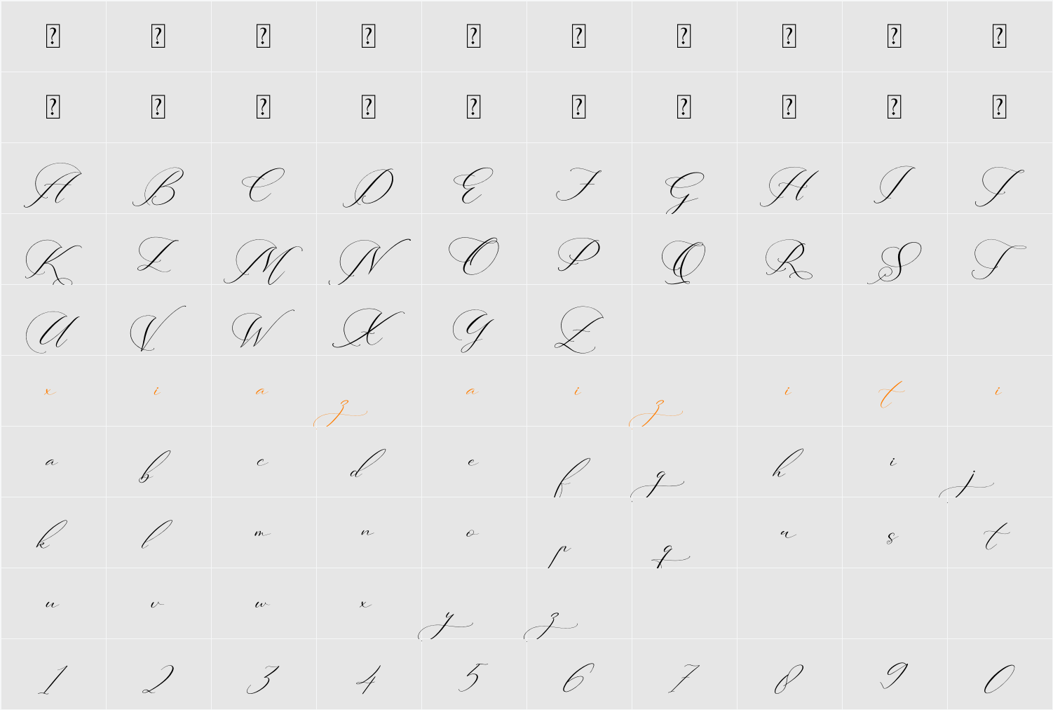 Alysthia 字符映射表