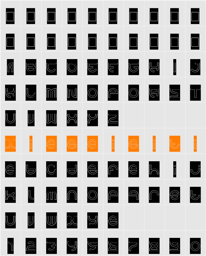 alexey-Hollow-Inverse 字符映射表