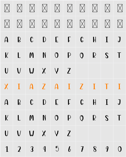 Hello Winter 字符映射表