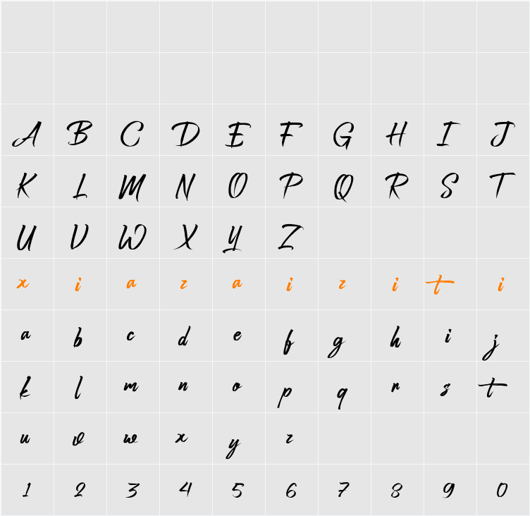 Astro Jack Free Personal Use 字符映射表