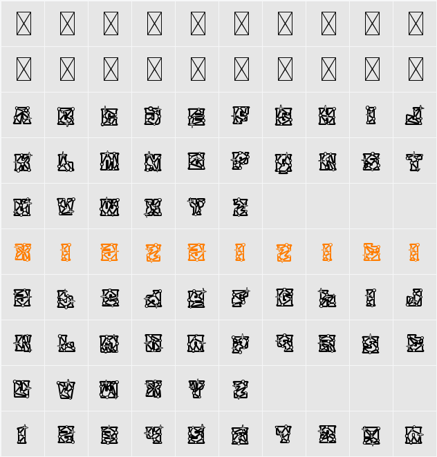 Astral Zenith Two 字符映射表