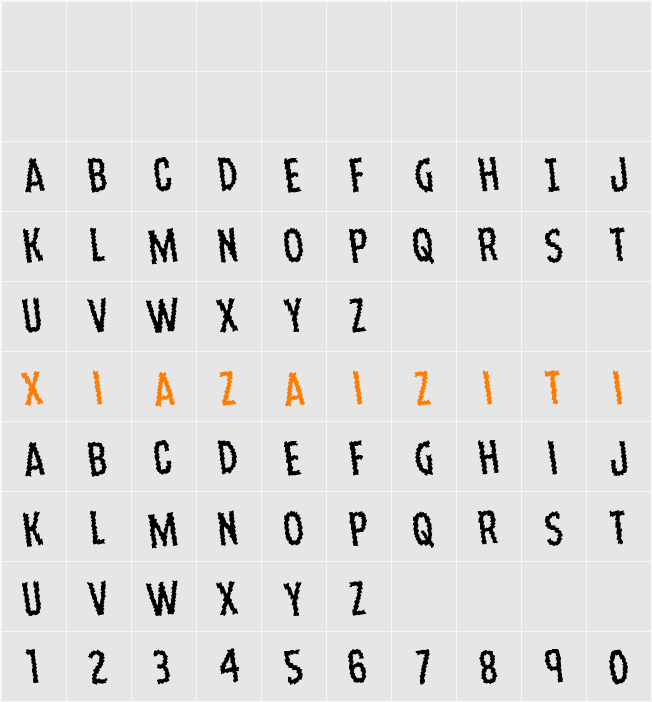 Ampire Staggered Rotated 字符映射表