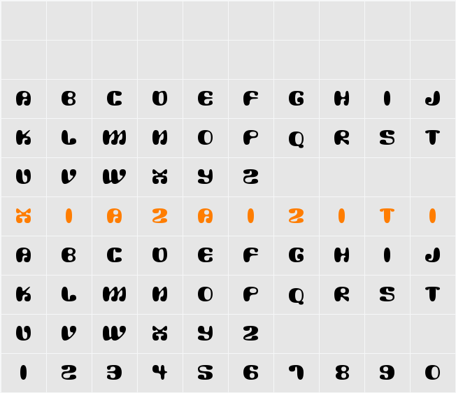 Alien Mushrooms 字符映射表