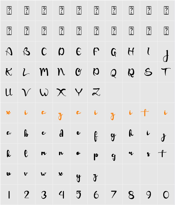 Agustina 字符映射表