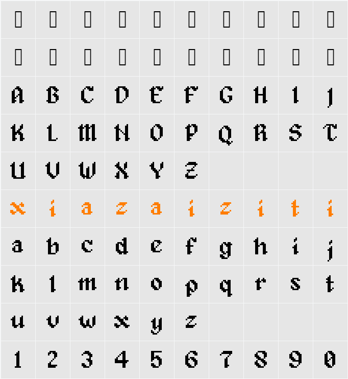 Alagard 字符映射表