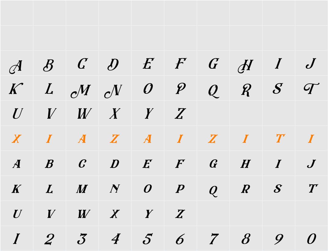 Eastwood 字符映射表