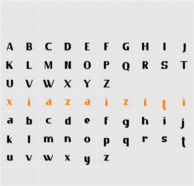 Agites FREE 字符映射表