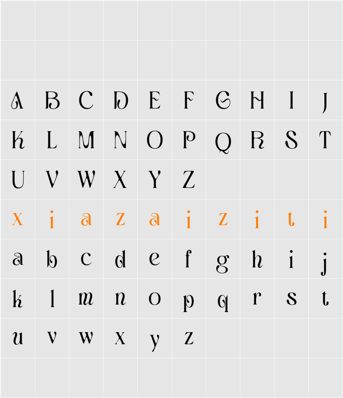 Aquene Vintage Demo Drawn 字符映射表