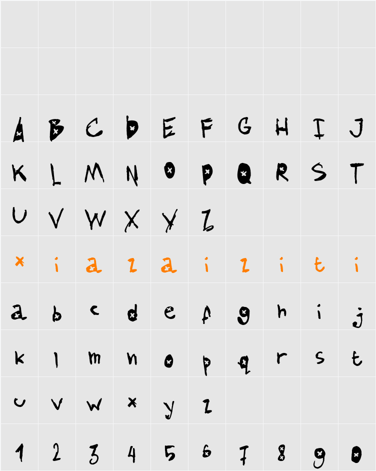 AmazHand_First_Alt_X 字符映射表