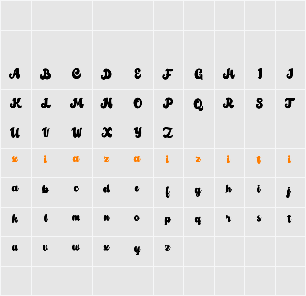 Amberlion Free 字符映射表