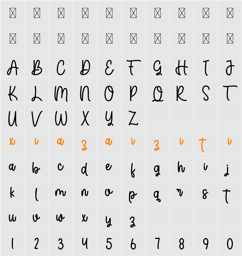 Always Monoline 字符映射表