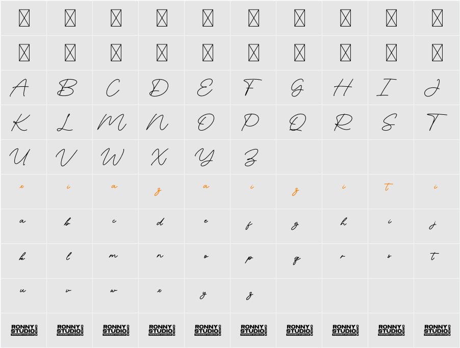 Brilian Signature 字符映射表