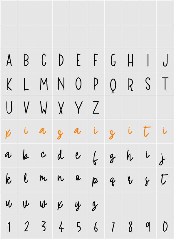 Bright Spring 字符映射表