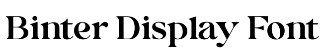 Binter Display Font
