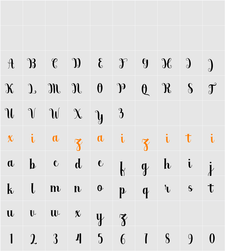 Berkarya 字符映射表