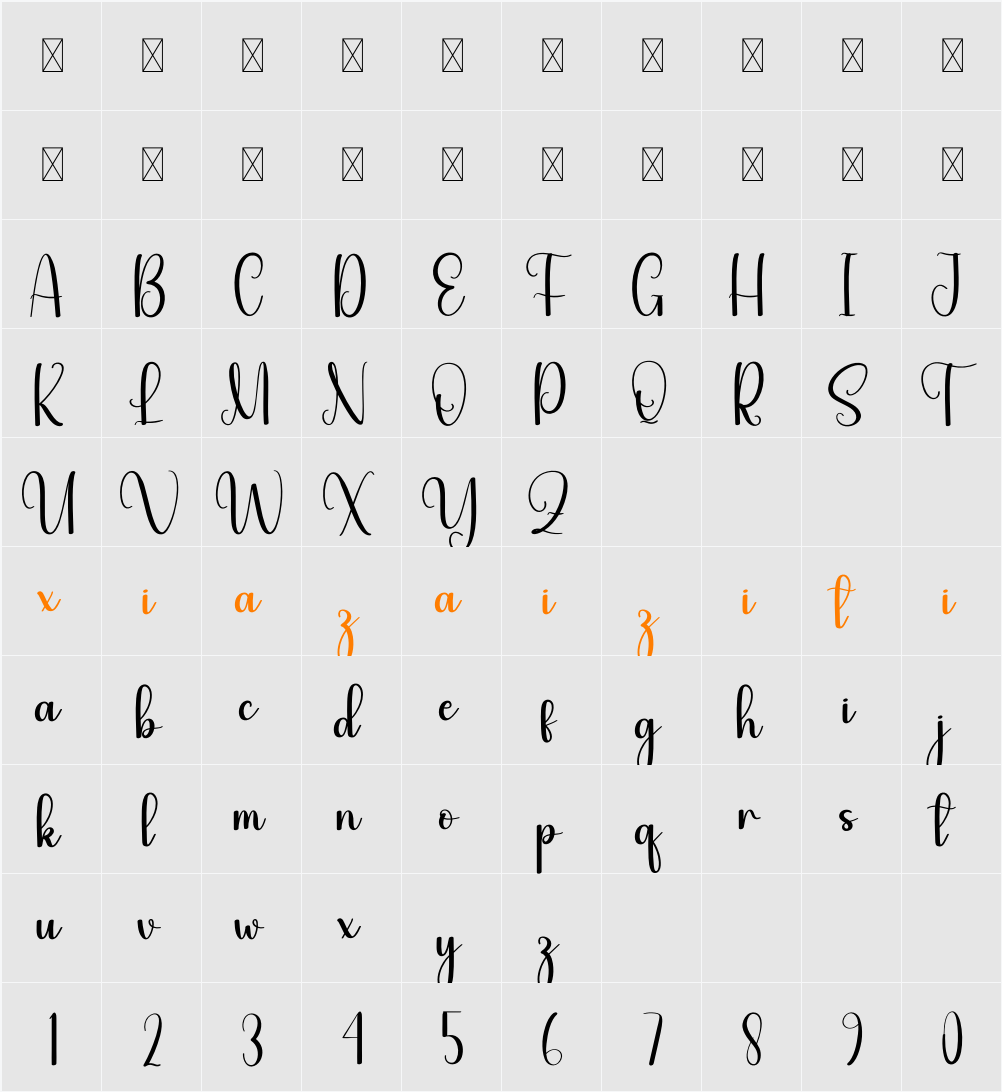 Baby Spring 字符映射表