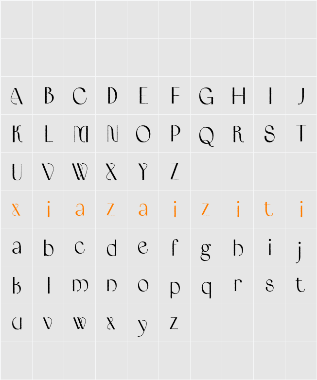 Bordie Rough Demo 字符映射表