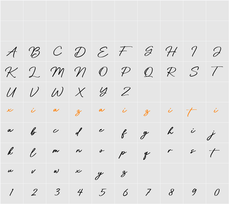 Blanche 字符映射表