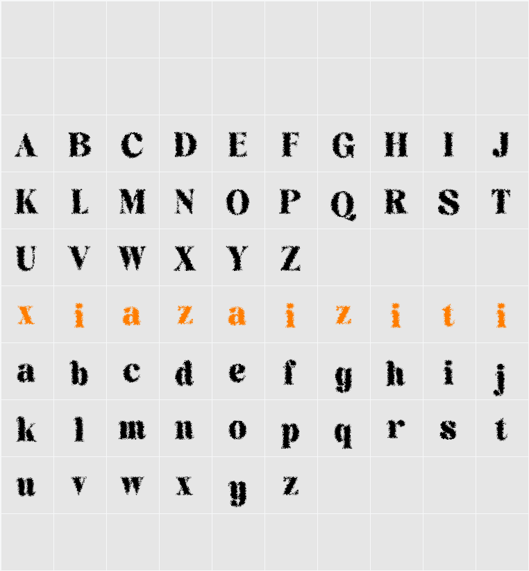 Brivane Unfocus Demo 字符映射表